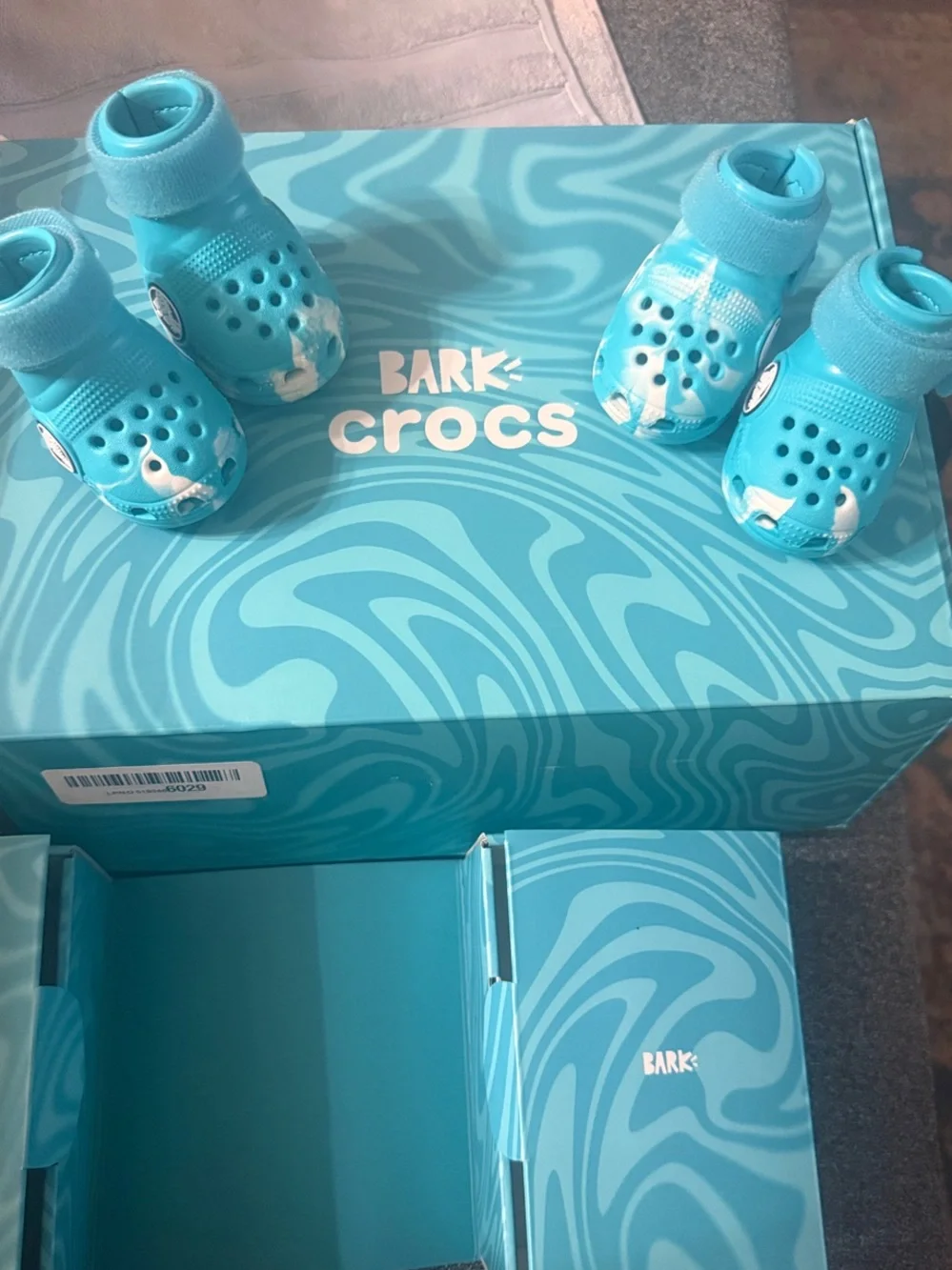 Bark Crocs Dog Boots in Aqua (Blue) size S